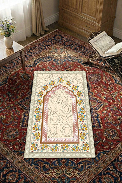 THEMODERNHANE Covoraș de rugăciune moale din pene de găină, cu bază anti-alun...