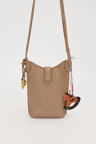 Levidor Gray Horse Charm Detailed Shoulder Bag