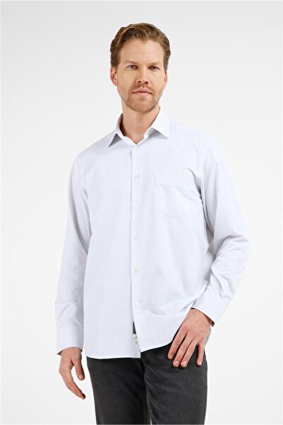 İmza Cămașă din bumbac cu model cu dungi albe și negre, guler rigid, mânecă l...