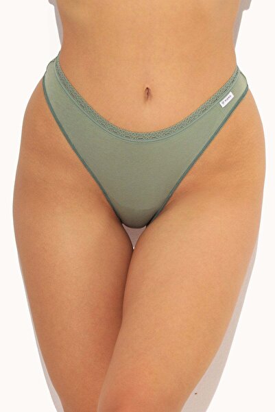 Piera Khaki cotton thong panties CECILIA S1791