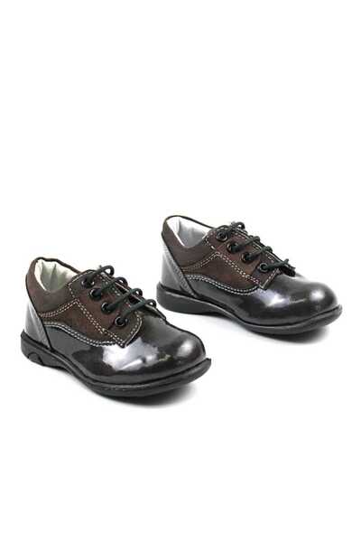 tino Casual shoes for children, made of synthetic patent leather 2635-GRAY/DARK
