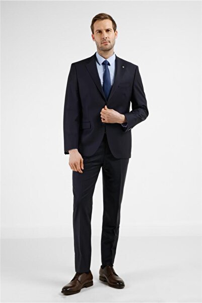 İmza Navy Blue Mono Collar 6 Drop Comfort Fit Suit 1001255178