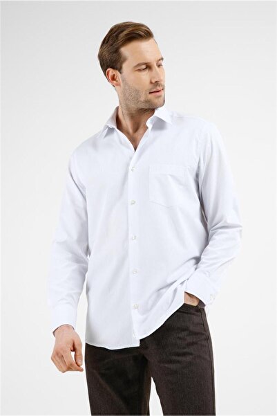 İmza Cămașă din bumbac cu model cu dungi albe și albastre, cu guler rigid, mâ...