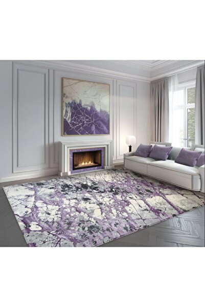 Milano Covor modern pentru living, Milano, gri/lila, 200x300 cm