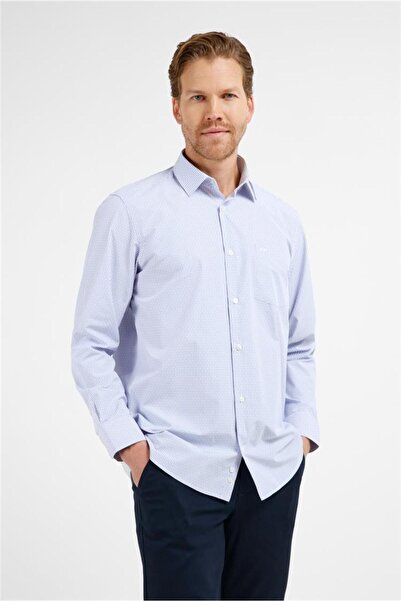 İmza Cămașă din bumbac cu model în dungi albastre și albe, cu guler rigid, mâ...