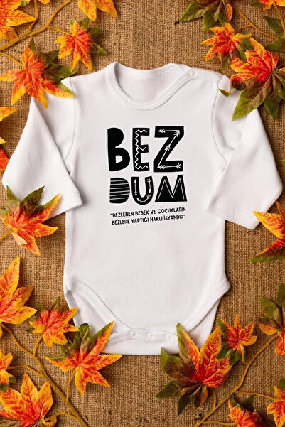 Livik 100% Cotton Bezdum Patterned Long Sleeve Snap Fastener Baby Bodysuit Ju...