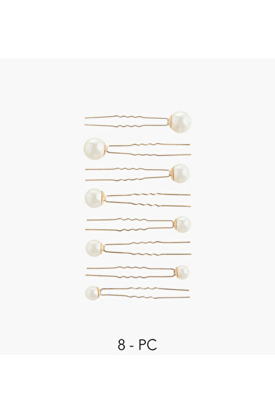 Lifestyle Pack of 8 Hairpins with Pearl Embellishment