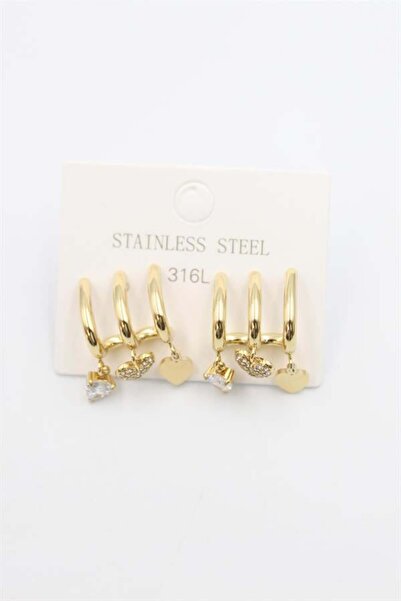 MENESSA Stone Dangle Earrings - Gold