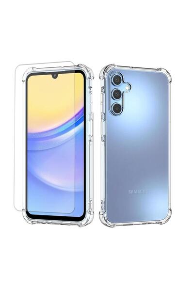 Max&Max غطاء شفاف لهاتف سامسونج A17 من ماكس آند ماكس + زجاج مقوى