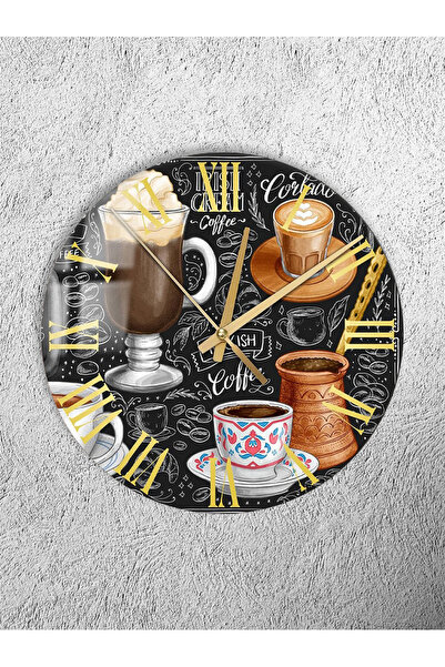 Olinpa Unbreakable Glass Wall Clock, Both Table Clock and Wall Clock, Coffee ...