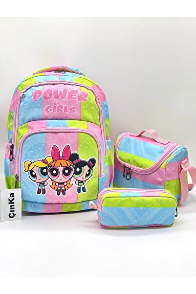 Çınka Bags Character Pattern Foil Waterproof Fabric Backpack with Nutrition a...