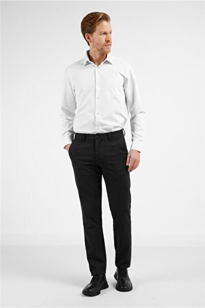İmza Crne ležerne pantalone chino sa bočnim džepovima, udoban kroj, Pamuk kom...