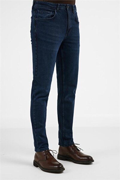 İmza Navy Blue 5-Pocket Slim Fit Denim Trousers 1023255169