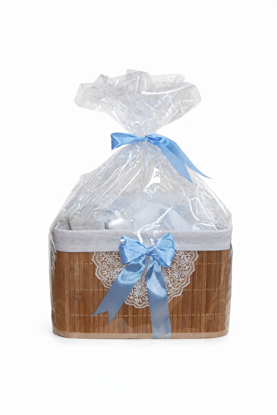 Dany Kids Fashion Trusou botez+set baita in cutie de bambus - bleu