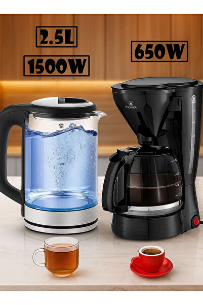 TOSCANA U 2-in-1 set including a 2.5L 1500W electric kettle and a 650W coffee...