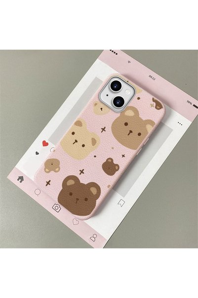 CASEVIBE متوافق مع iPhone 14 Plus/15 Plus، غطاء هاتف أنيق بنمط دب لطيف وملمس ...