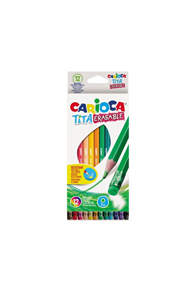 CARIOCA Colored pencil, 12 colors with Tita Erasable eraser