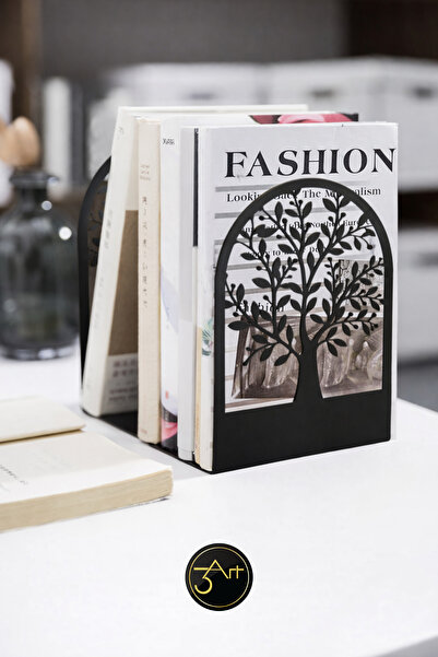 3art Metal حامل كتب مزخرف – دعامة كتب على شكل شجرة، مجموعة حامل كتب عصرية