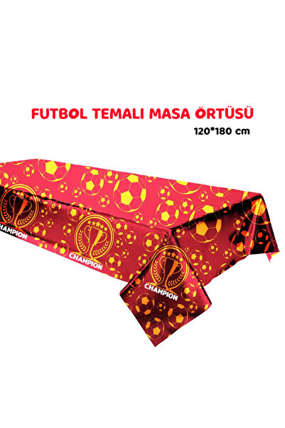 parti pera Futbol Temalı Sarı Kırmızı Plastik Masa örtüsü 120*180 cm