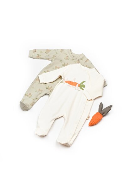 Evelise Σετ 2 φόρμες BabyCosy από 100% βαμβάκι σε σχήμα κουνελιού (Μέγεθος: 6...