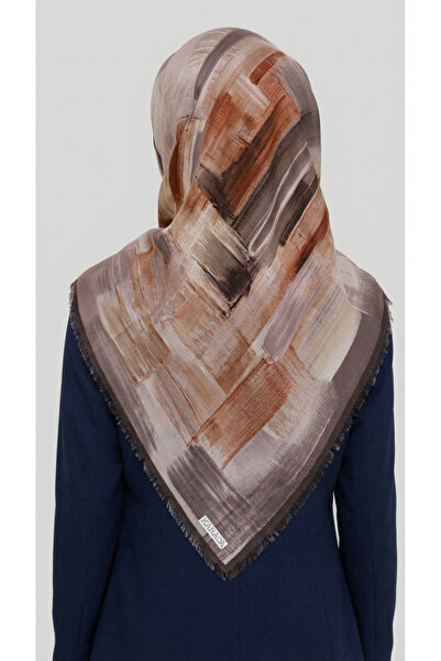 Karaca Eşarp ΜΑΛΛΙΝΟ ΚΑΣΚΟΛΟ ΜΕ ΑΦΗΡΗΜΕΝΟ ΣΧΕΔΙΟ - ΜΠΕΖ / ΚΡΕΜ