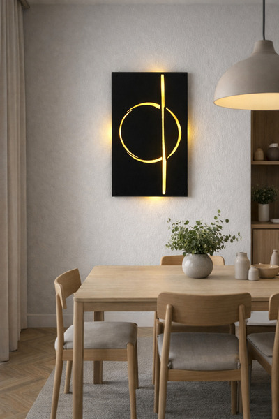 KILINÇARSLAN MÜHENDİSLİK Axis Circle LED’li Metal Duvar Tablosu | Modern Mini...