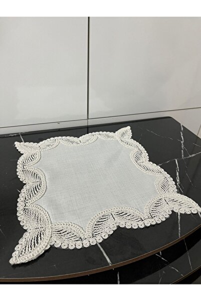 BRL ÇEYİZ HOME غطاء طاولة زيجون فاخر من الدانتيل الفرنسي