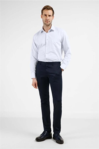 İmza Lacivert Yan Cep Casual Slim Fit Pamuklu Chino Pantolon 1003255172