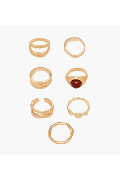 Lifestyle Assorted Gold Tone Ring - Set of 7