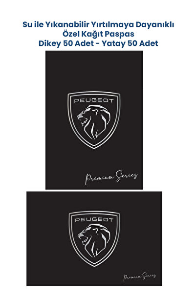 BALKAN AMBALAJ Suya Dayanıklı Yıkanabilir Peugeot Dikey 50 Yatay 50 Oto Paspa...