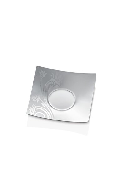 Arsel Defne Satin Plain Stainless Steel Tea Plate Set of 6 304 Quality Patterned