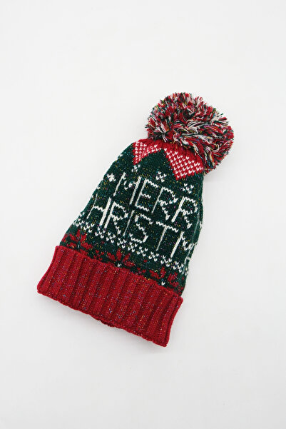 TAKIBOX Christmas Themed Unisex Pompom Christmas Beanie