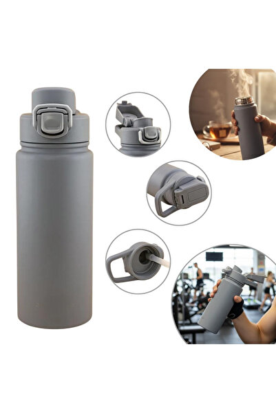Salestore.ro 600ml Stainless Steel Thermos Bottle, Double Wall, Leak-Proof Li...