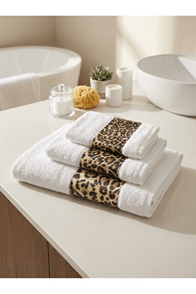 Lucy and Home Set de prosoape de baie cu imprimeu leopard, 100% bumbac