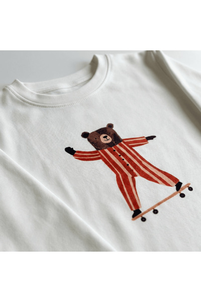 Mir KidsClup تي شيرت بأكمام طويلة من قماش الإنترلوك للجنسين