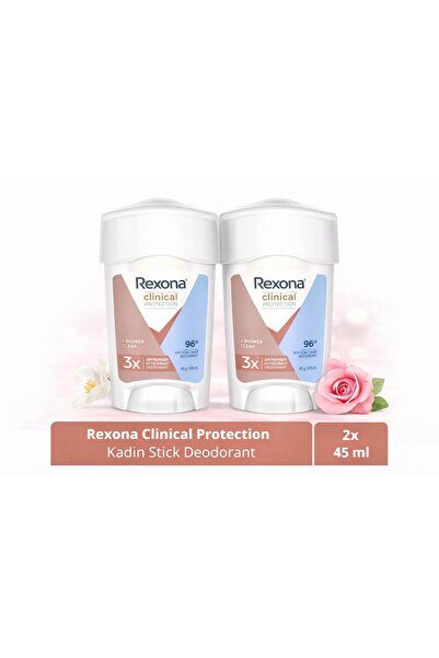 Deodorant Rexona Clinical Protection Kadın Stick Shower Clean 45 ml x2