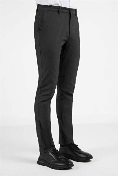 İmza Μαύρο παντελόνι chino με ίσια μπατζάκια, βαμβακερό, slim fit, με πλαϊνή ...