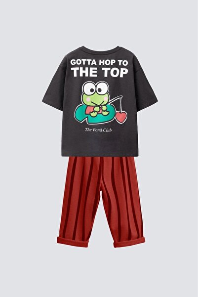 Monila Set de pantaloni de jogging din bumbac cu imprimeu pentru băieți