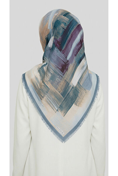 Karaca Eşarp ΜΑΛΛΙΝΟ ΚΑΠΕΛΟ ΜΕ ΑΦΗΡΗΜΕΝΟ ΣΧΕΔΙΟ - ΚΡΕΜΑΣΤΟ / ΠΕΤΡΟΛΕΟΥ ΠΡΑΣΙΝΟ