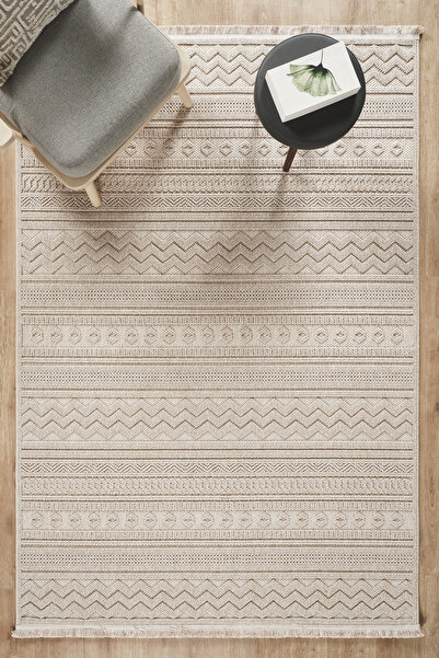 Livset Yumuşak Bukleli Bej Halı Oturma Odası Salon Mutfak Antre Balkon Çocuk ...