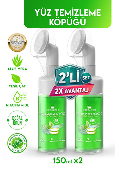 BioBellinda Doğal Yüz Temizleme Köpüğü Niacinamide Aloe Vera Özlü 150 ml (2Lİ...