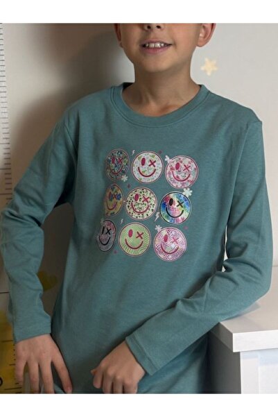 Mir KidsClup تي شيرت بأكمام طويلة من قماش الإنترلوك للجنسين