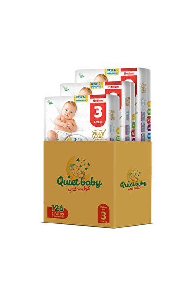 Quiet baby - Baby Diapers Size 3 (6-12 kg) , 126 Diapers Jumbo Saver Box (3 X...