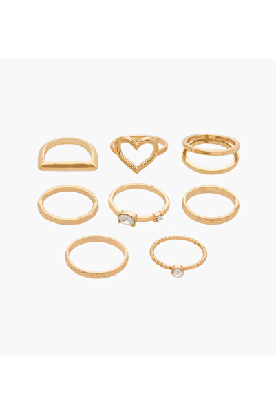 Lifestyle Assorted Gold Tone Ring - Set of 8
