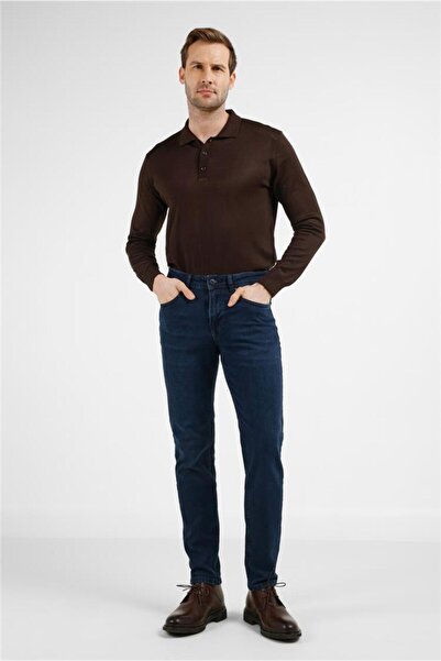 İmza Pantaloni din denim slim fit, albastru marin, cu 5 buzunare 1023255169