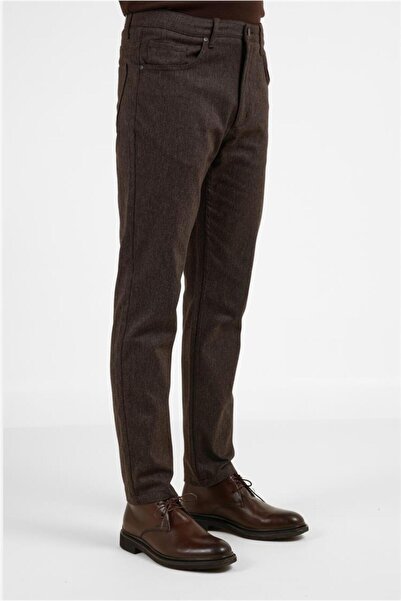 İmza Kahverengi 5 Cep Casual Slim Fit Pamuklu 5 Cep Pantolon 1003255173