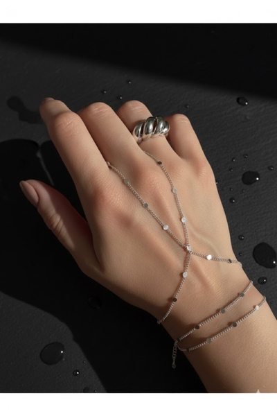 Liacharm Gümüş Renk Pullu Ince Zincir Şahmeran