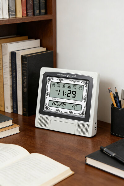 AL-HARAMEEN Digital table clock,Offers complete azan for all prayers with vol...