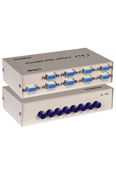S-LINK محول فيديو رقمي SL-158C بـ 8 مداخل ومنفذ واحد (8 مداخل - مخرج واحد)