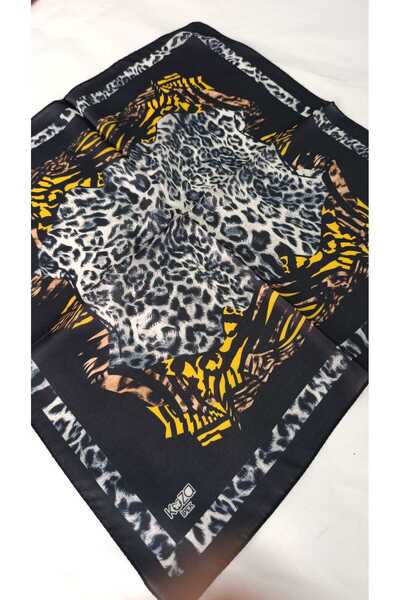 Bilmar Eșarfă din voal de mătase cu model, bandană, eșarfă elegantă 50 X 50 Cm